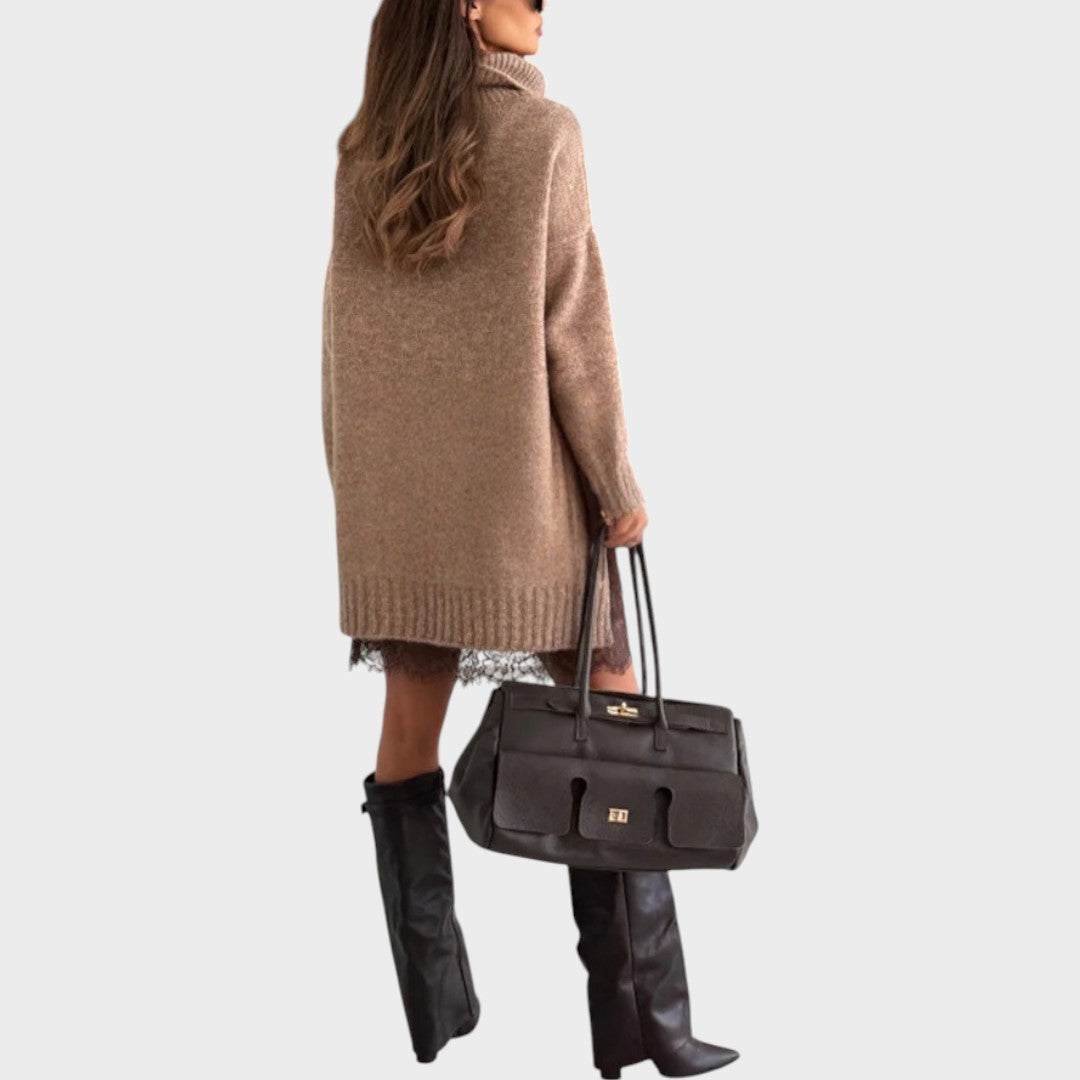 Aurora™ | Conjunto Elegante de Jersey Oversize + Vestido de Encaje