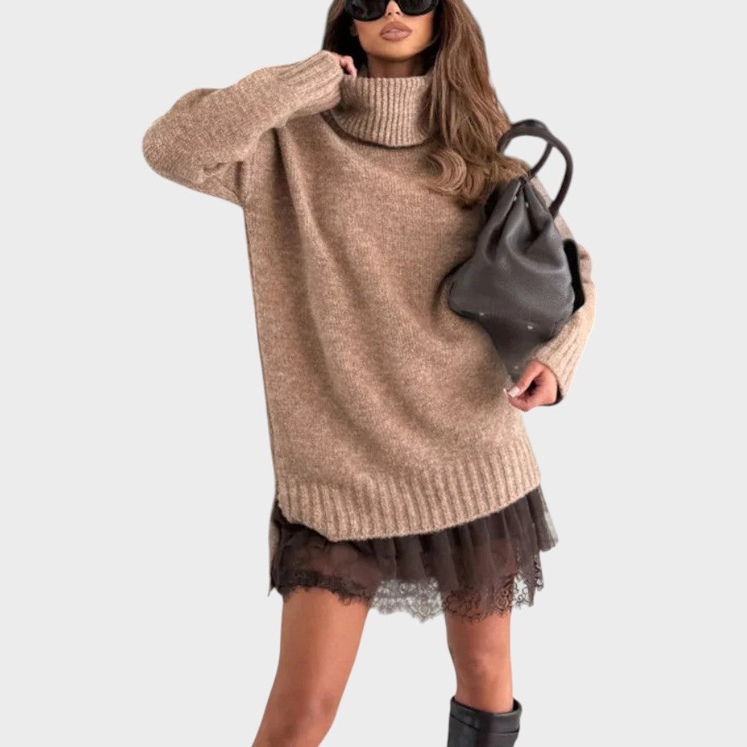 Aurora™ | Conjunto Elegante de Jersey Oversize + Vestido de Encaje