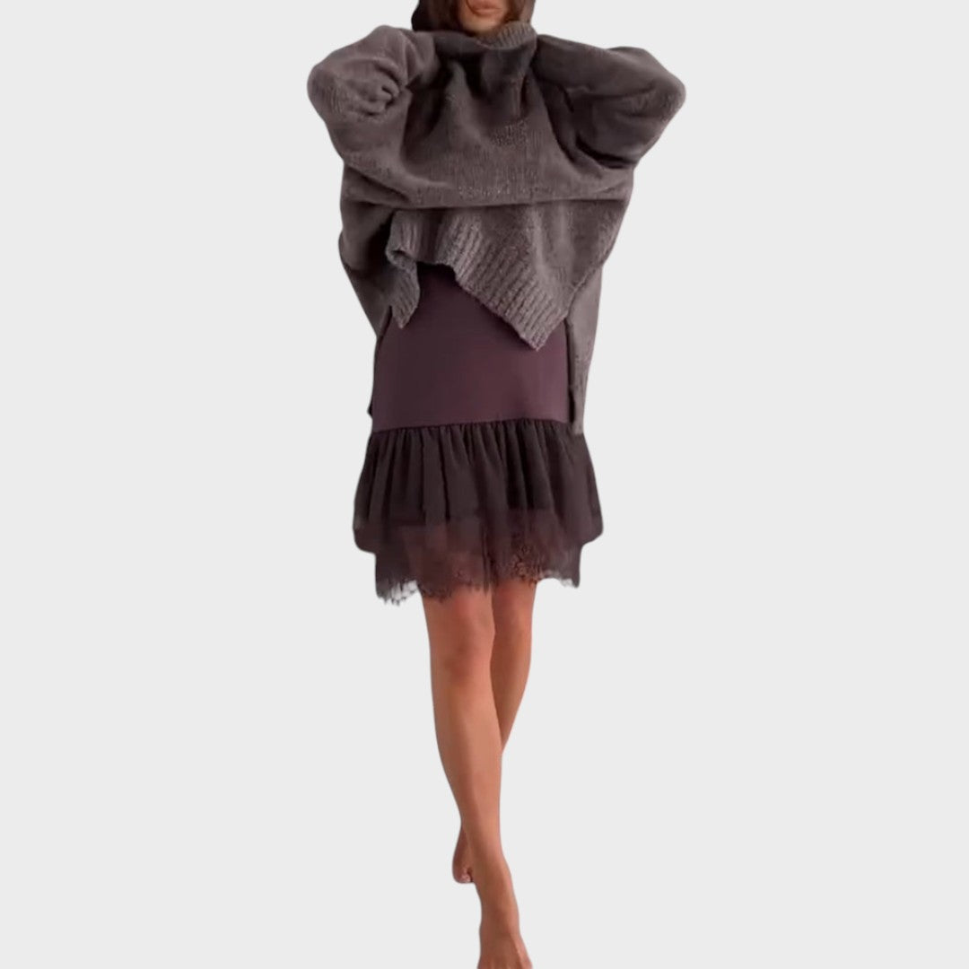 Aurora™ | Conjunto Elegante de Jersey Oversize + Vestido de Encaje