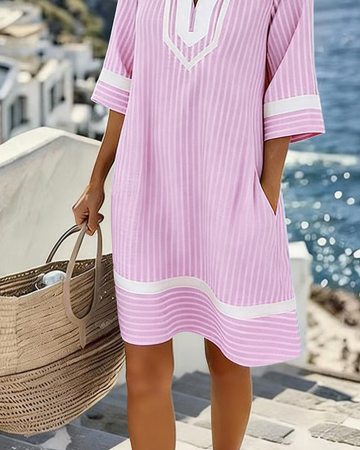 Klara™ | Vestido Fresco de Verano con Escote en V y Bolsillos