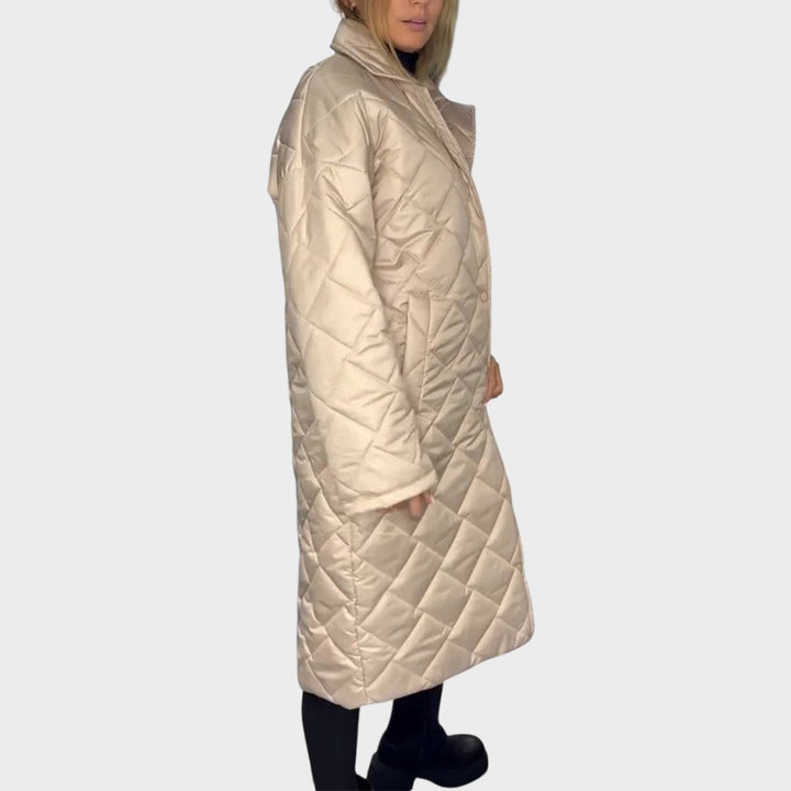 Ofira |  Abrigo Reversible Acolchado Con Forro De Leopardo