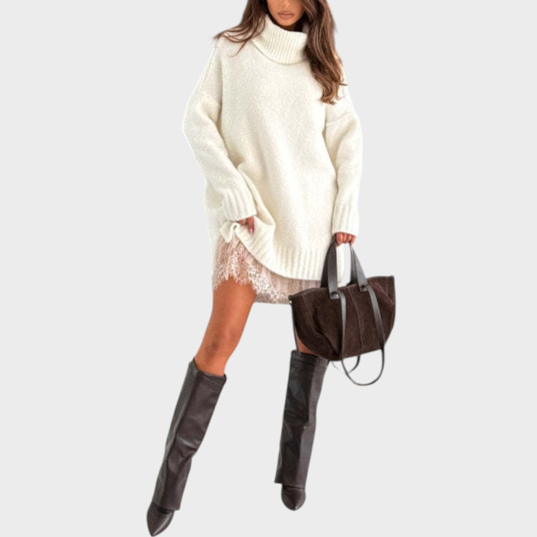 Aurora™ | Conjunto Elegante de Jersey Oversize + Vestido de Encaje