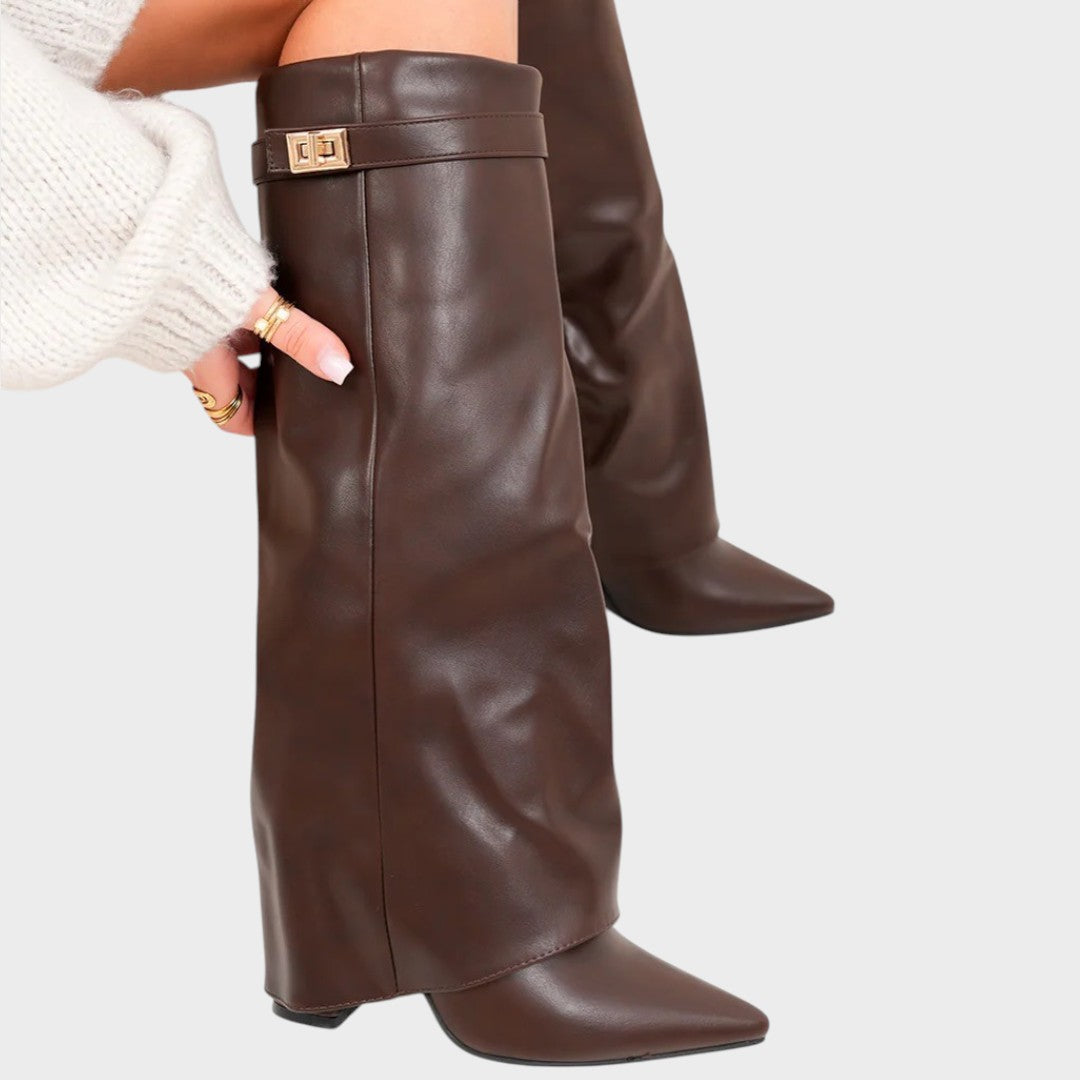 Luna |  Botas de Caña Alta de Cuero