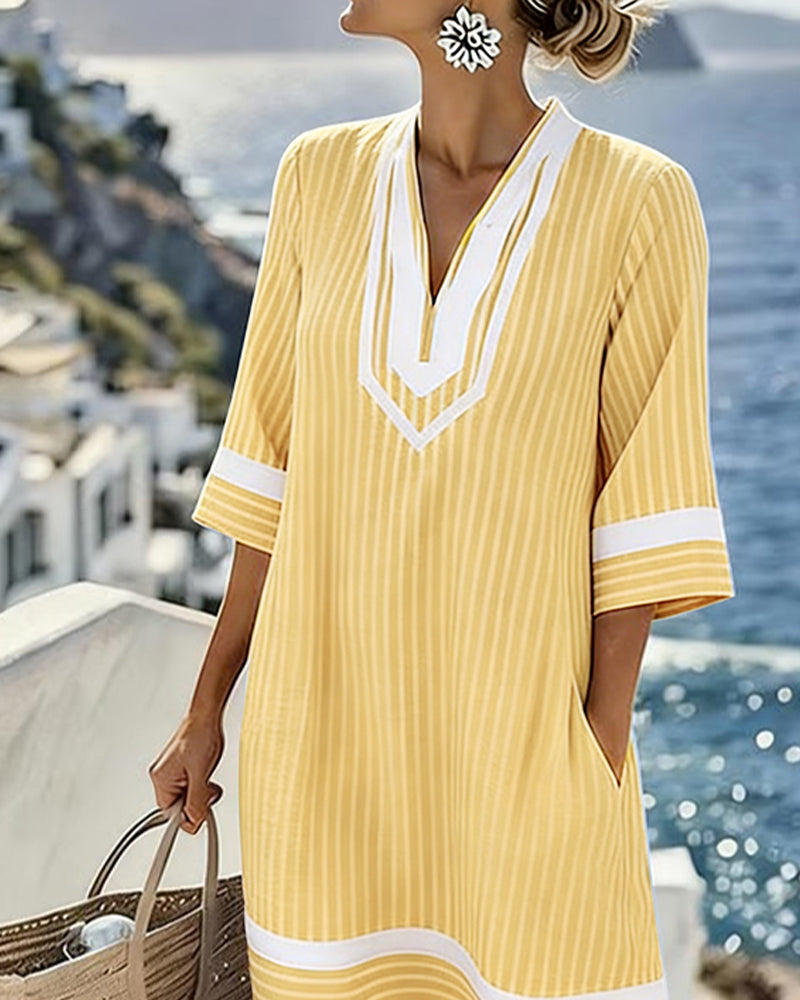 Klara™ | Vestido Fresco de Verano con Escote en V y Bolsillos