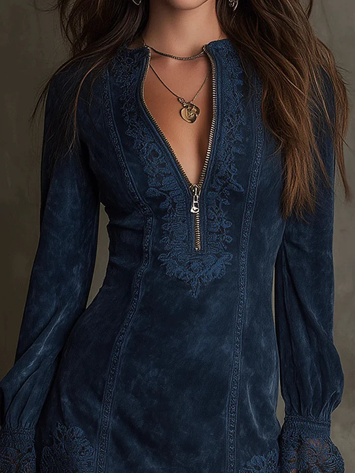 Delfine™ | Vestido Mini Elegante de Ante con Encaje