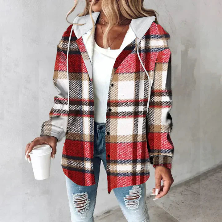 Griselda - Blusa de Cuadros con Capucha