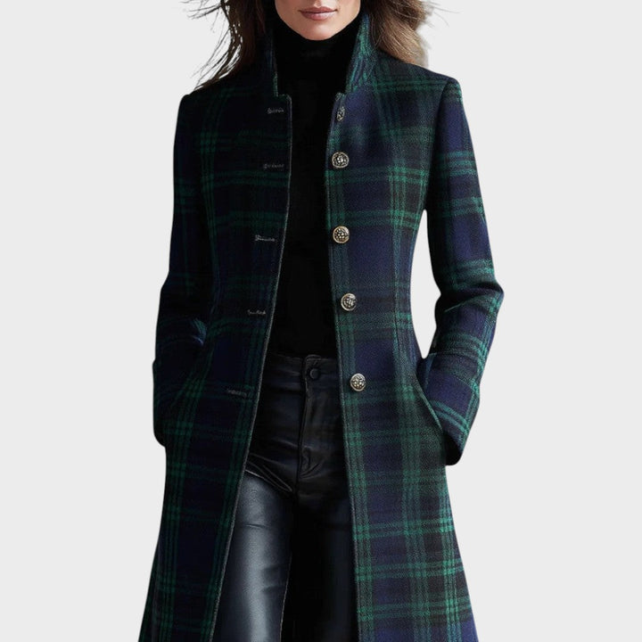 Valli | Abrigo Elegante de Cuadros Atemporal