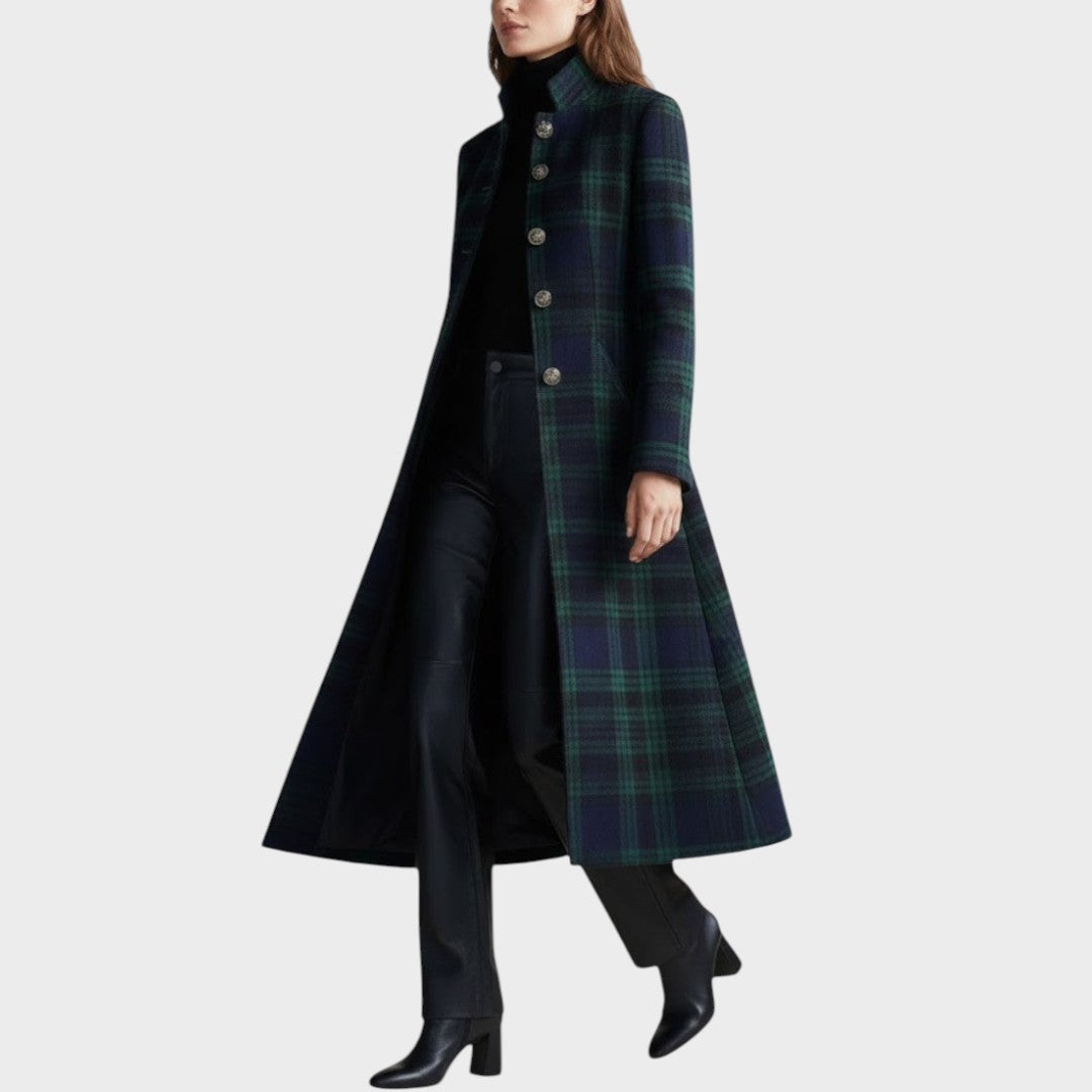 Valli | Abrigo Elegante de Cuadros Atemporal