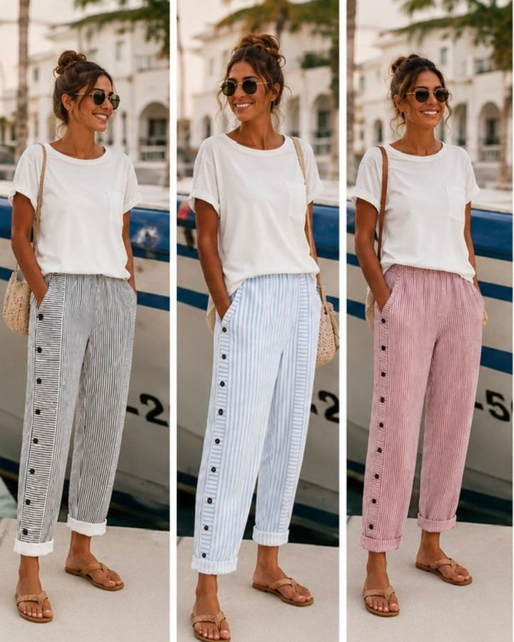 Caitlin™ | Pantalón Elegante de Rayas que Estiliza la Silueta