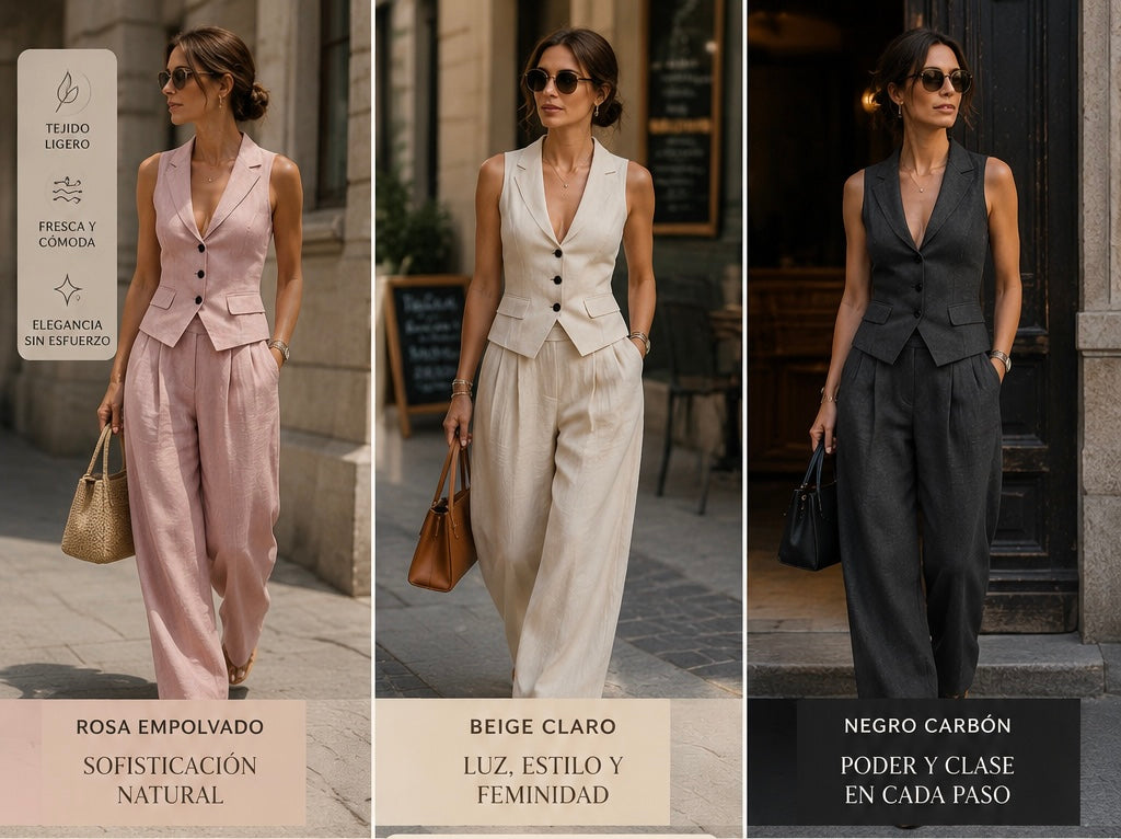 Isabella™ | Conjunto Elegante de Chaleco y Pantalón de Pierna Ancha