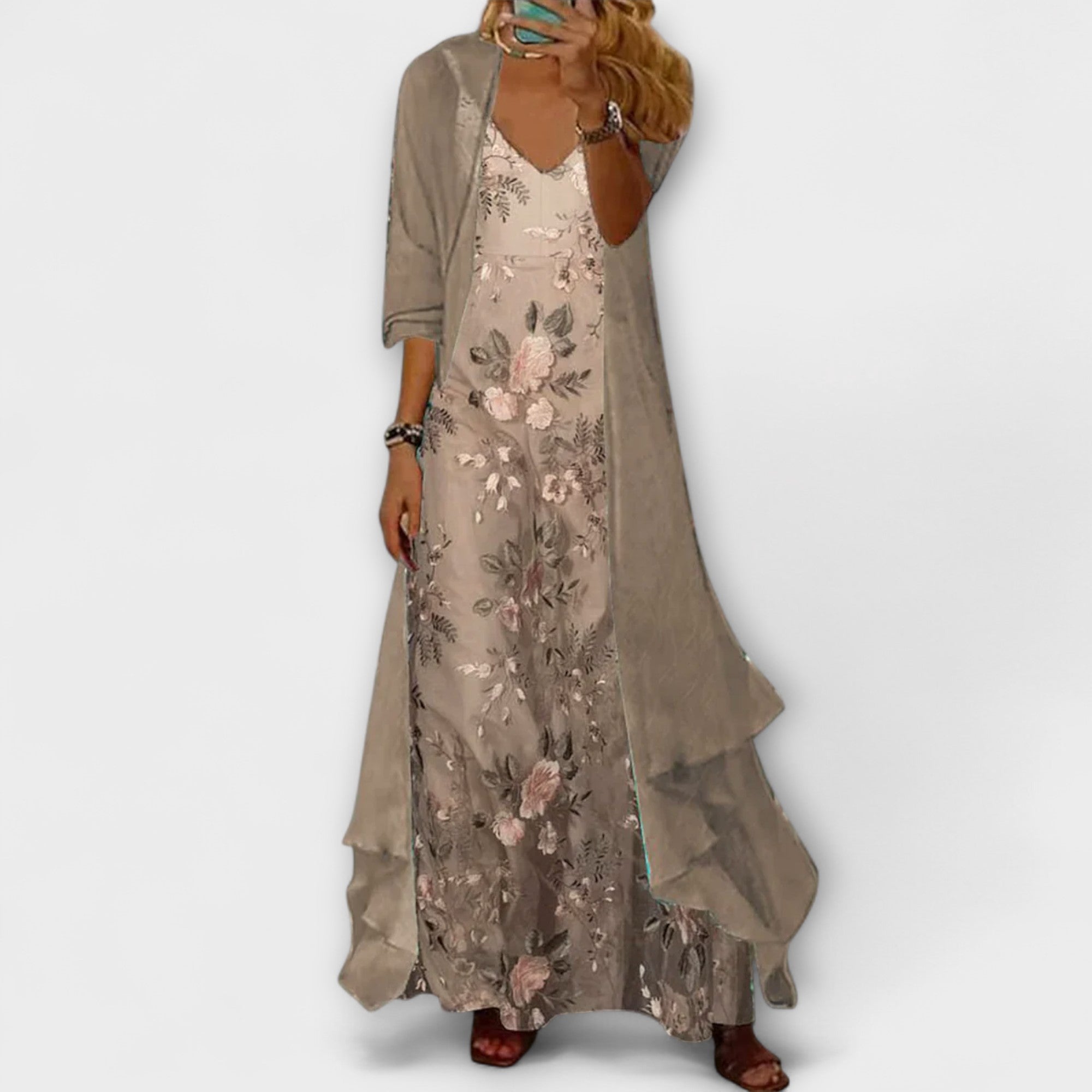 Bryleigh – Conjunto elegante de dos piezas con vestido maxi para mujer