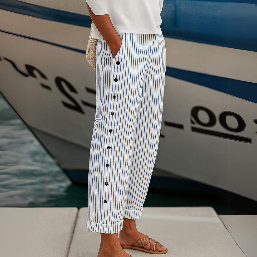 Caitlin™ | Pantalón Elegante de Rayas que Estiliza la Silueta