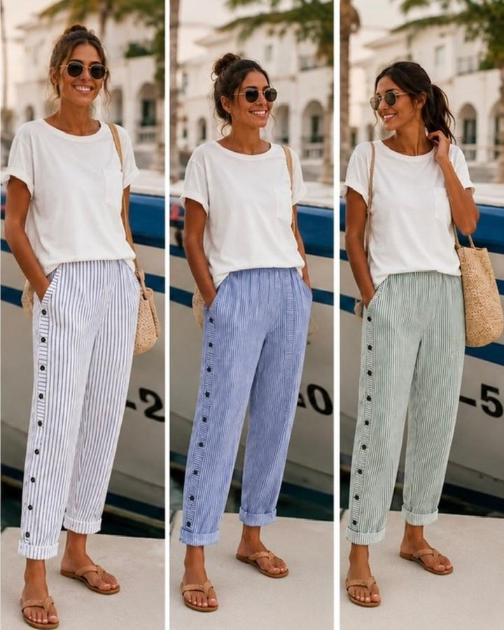 Caitlin™ | Pantalón Elegante de Rayas que Estiliza la Silueta