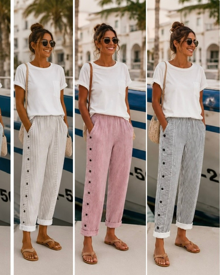 Caitlin™ | Pantalón Elegante de Rayas que Estiliza la Silueta