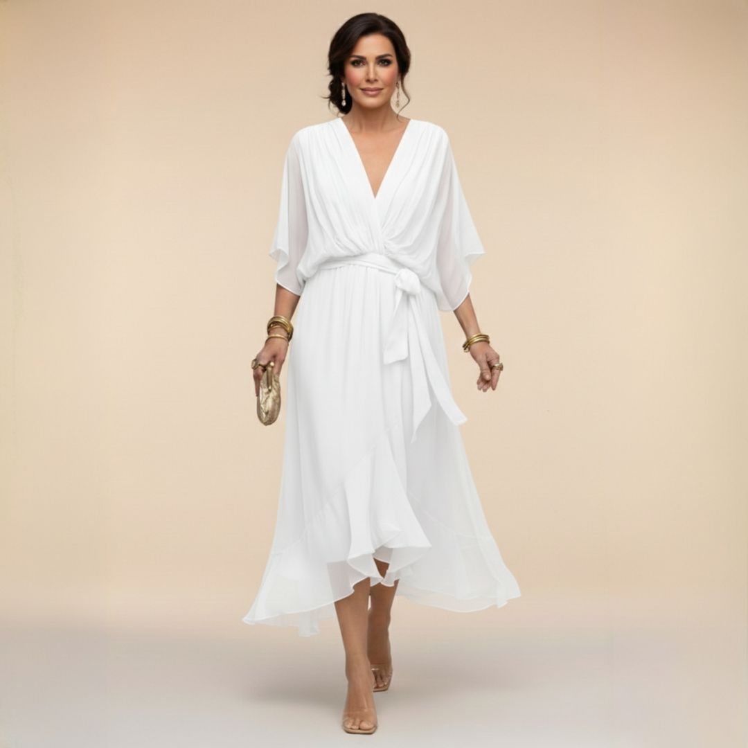 Monica™ | Vestido Elegante de Chiffon con Escote en V