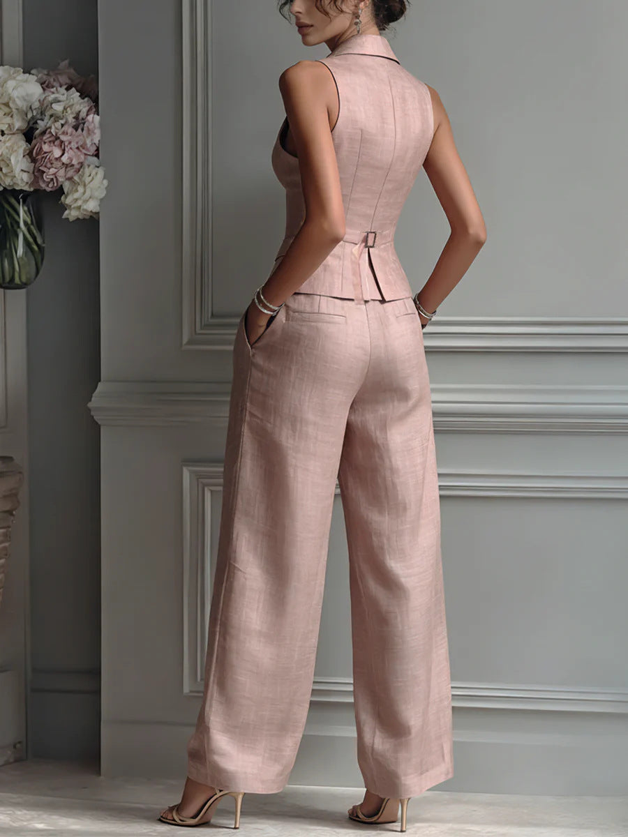 Isabella™ | Conjunto Elegante de Chaleco y Pantalón de Pierna Ancha