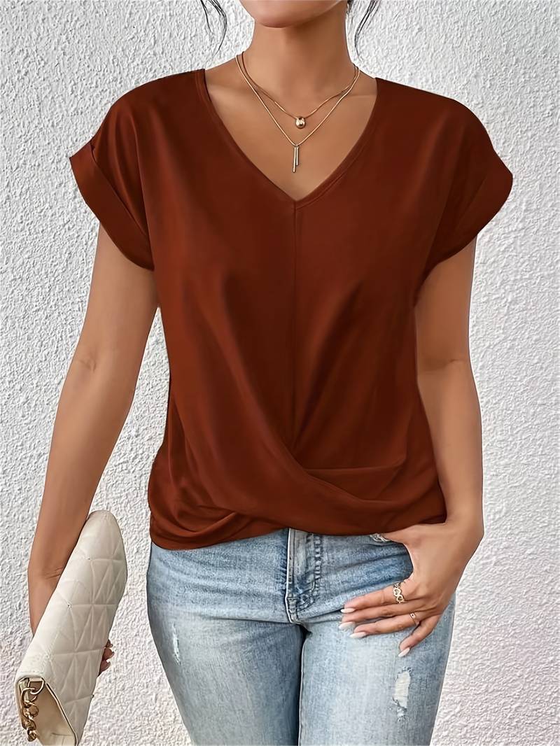 LISANNE™ | Top Elegante con Escote en V – Comodidad y Estilo