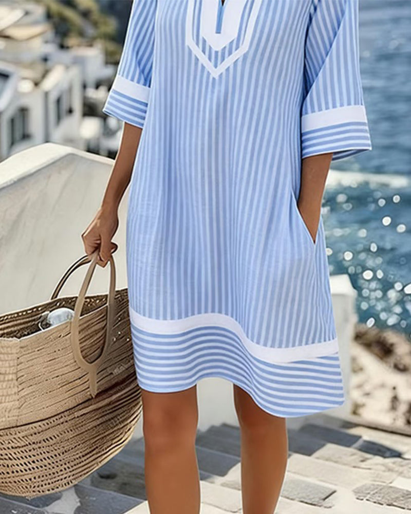Klara™ | Vestido Fresco de Verano con Escote en V y Bolsillos
