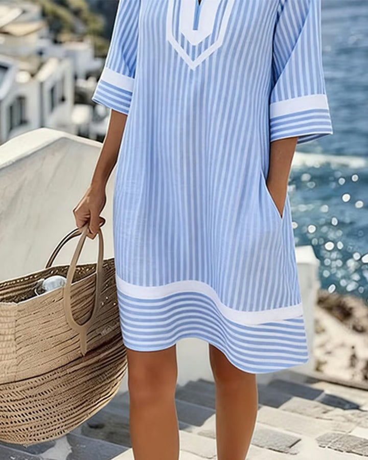 Klara™ | Vestido Fresco de Verano con Escote en V y Bolsillos