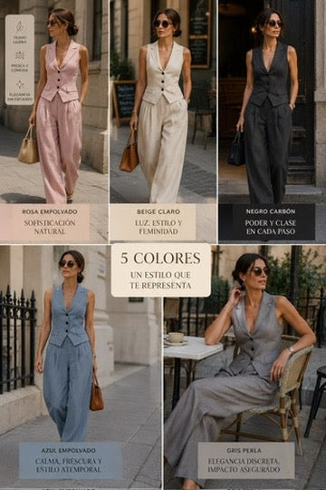 Isabella™ | Conjunto Elegante de Chaleco y Pantalón de Pierna Ancha
