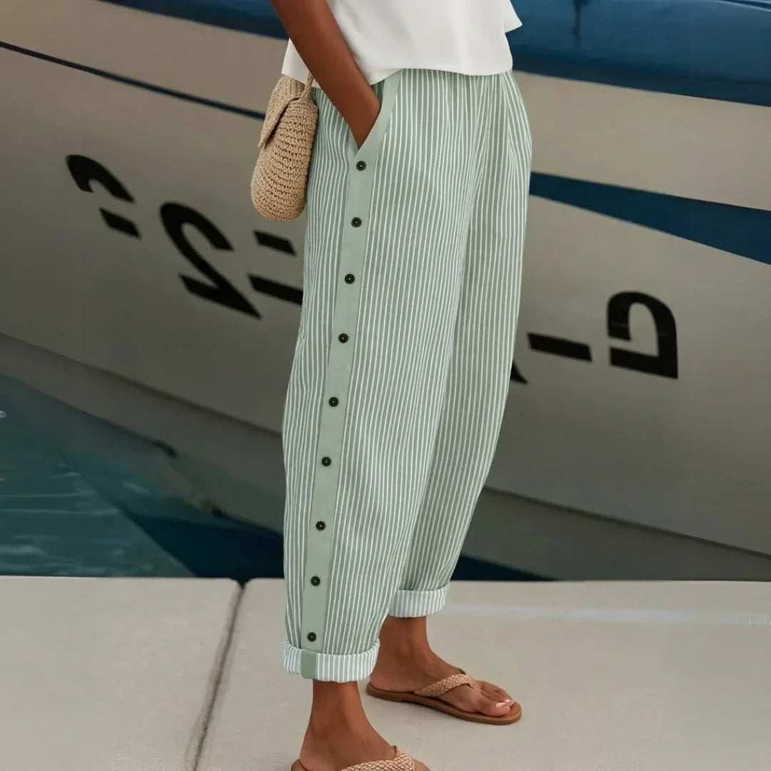 Caitlin™ | Pantalón Elegante de Rayas que Estiliza la Silueta
