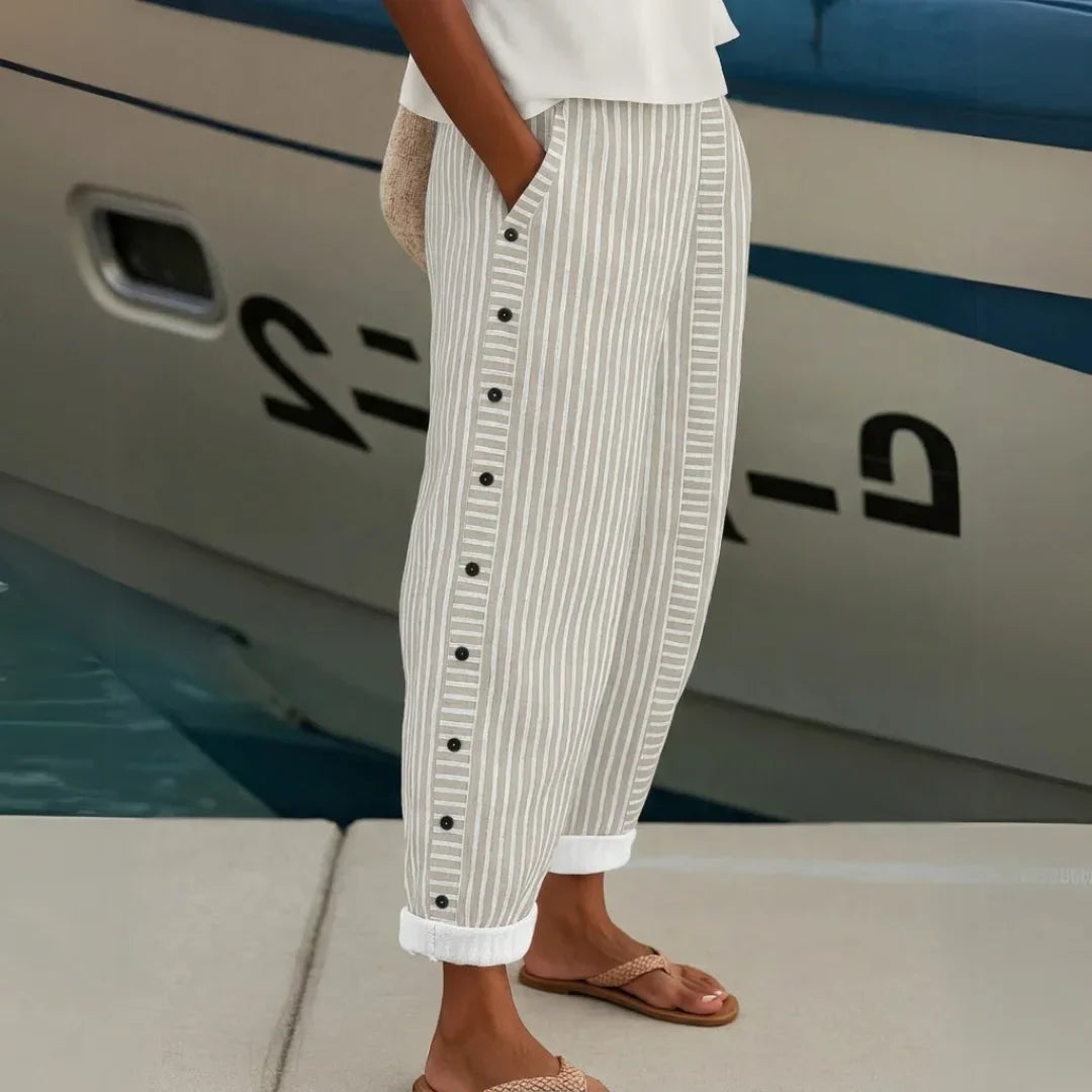 Caitlin™ | Pantalón Elegante de Rayas que Estiliza la Silueta