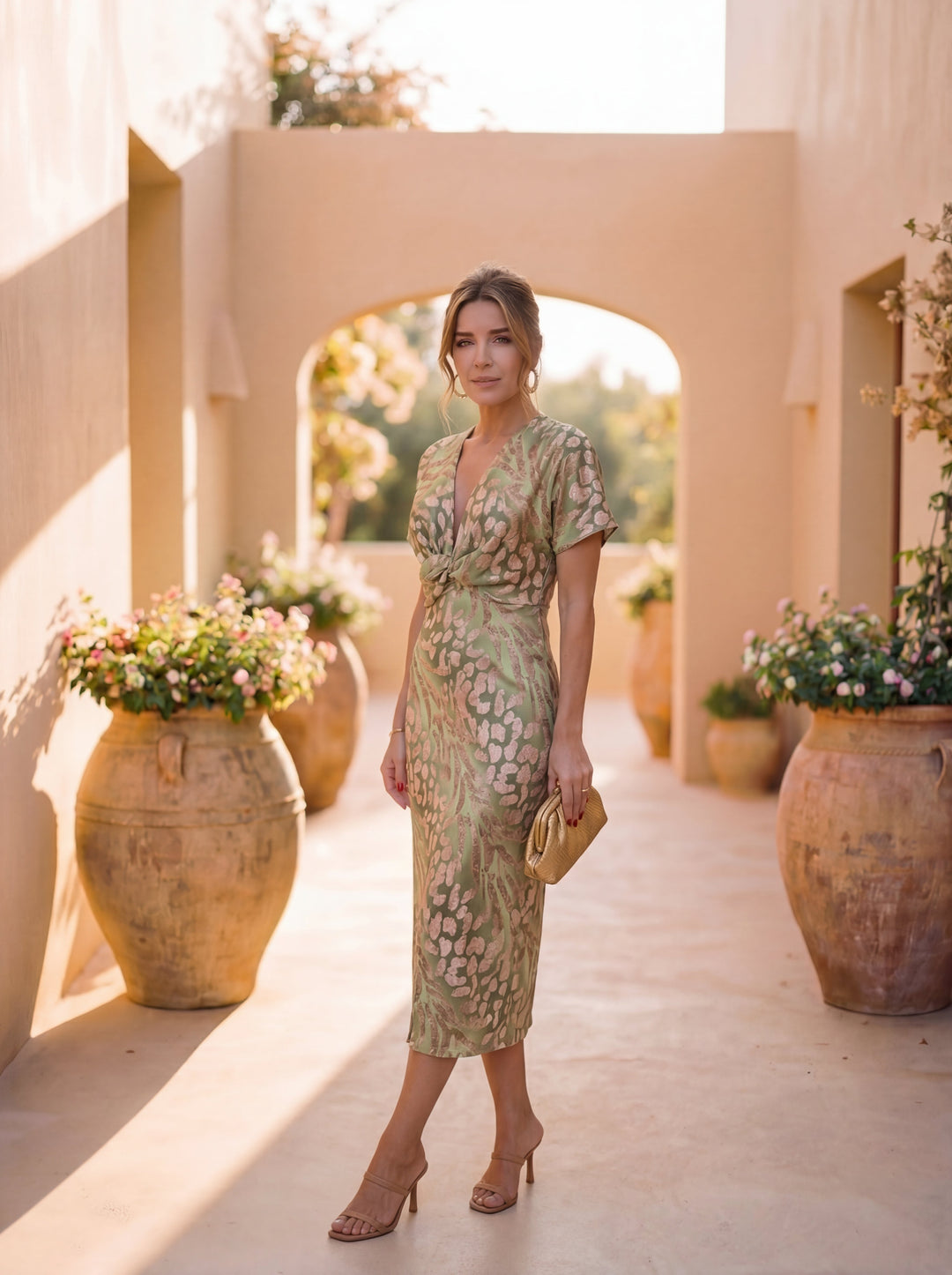 Calandra™ | Vestido Midi Elegante con Efecto Moldeador