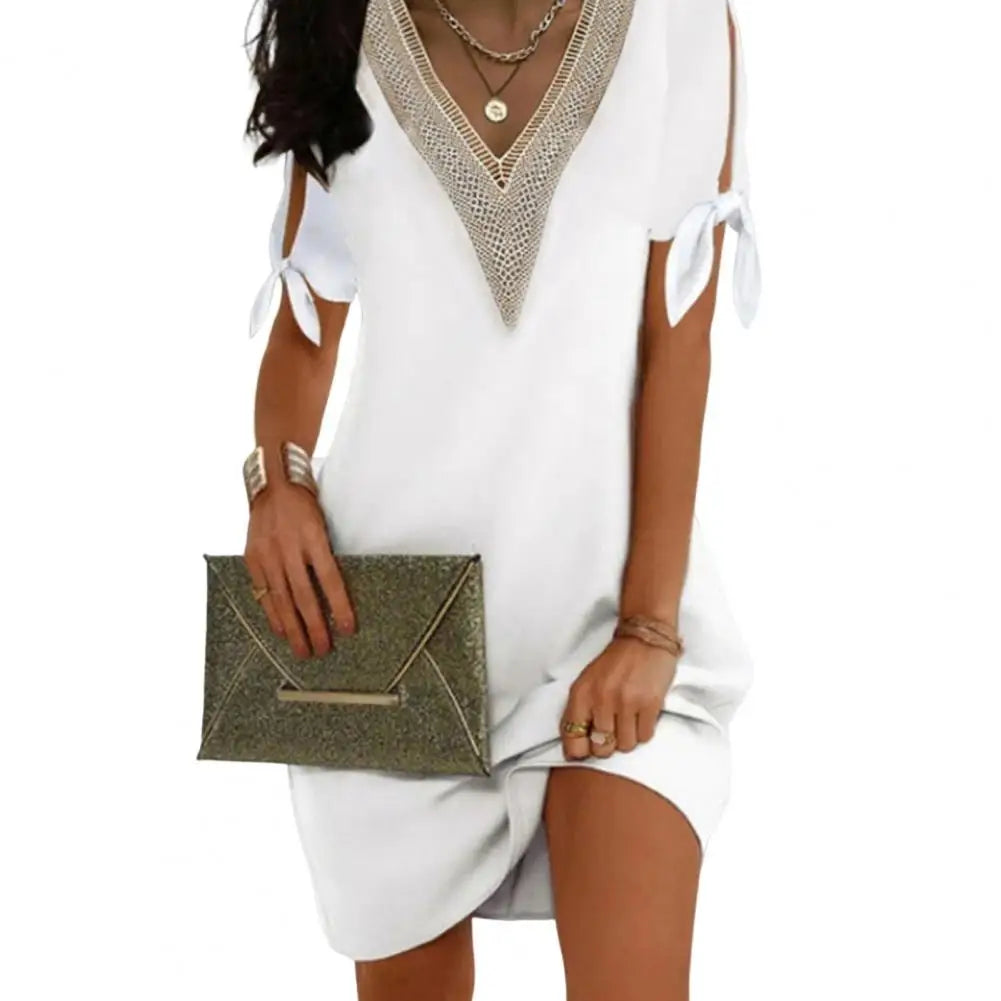 Vestido Casual Elegante con Escote en V para Mujer