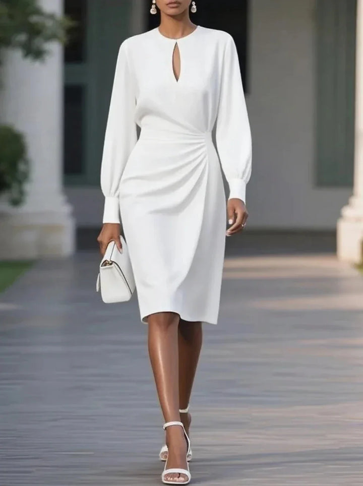 Caliora – Vestido midi formal de manga larga para mujer