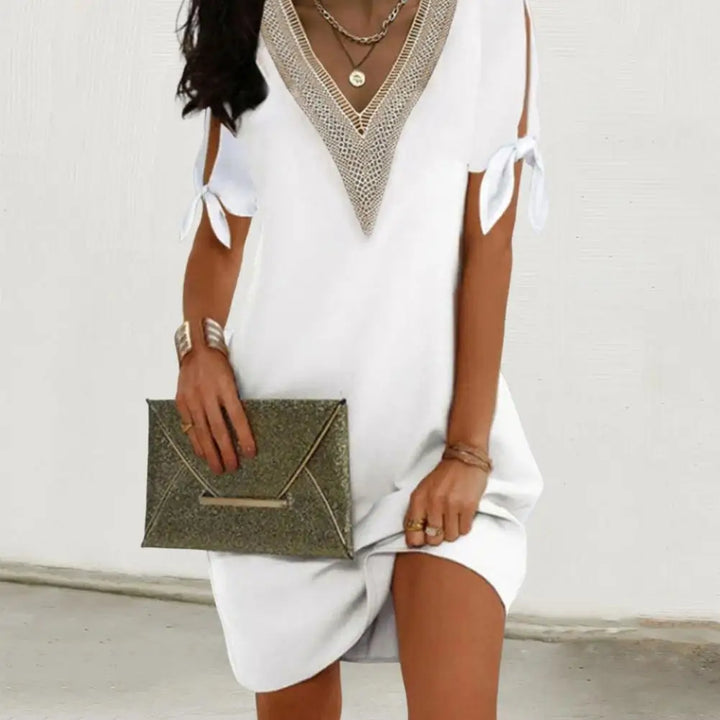 Vestido Casual Elegante con Escote en V para Mujer