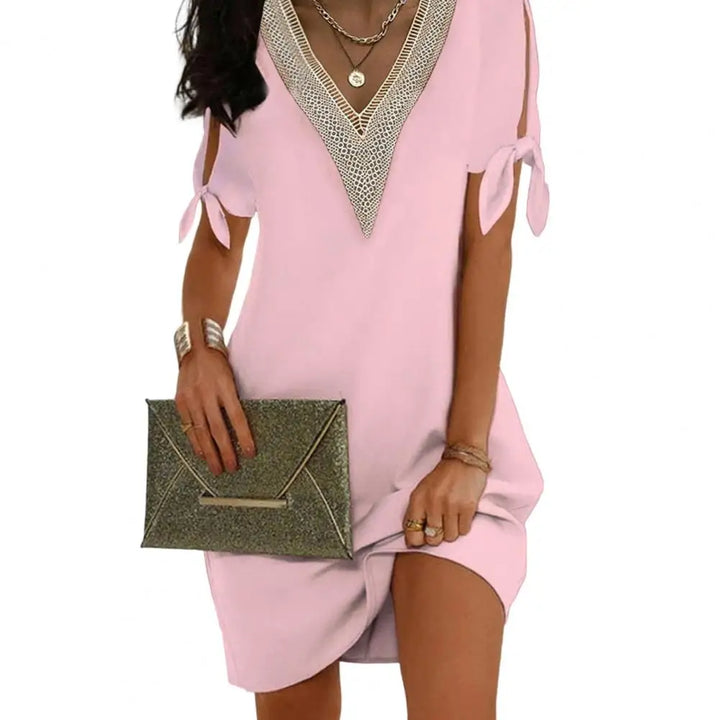 Vestido Casual Elegante con Escote en V para Mujer
