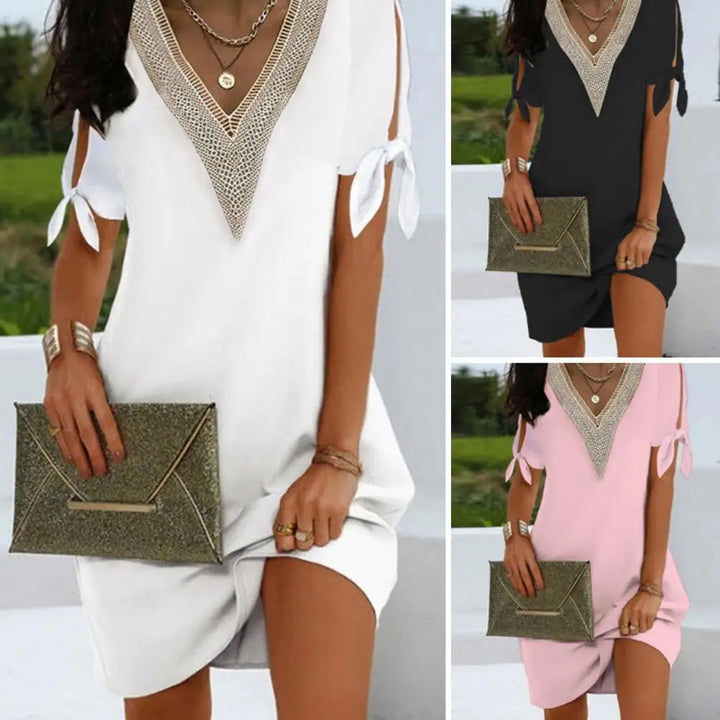 Vestido Casual Elegante con Escote en V para Mujer