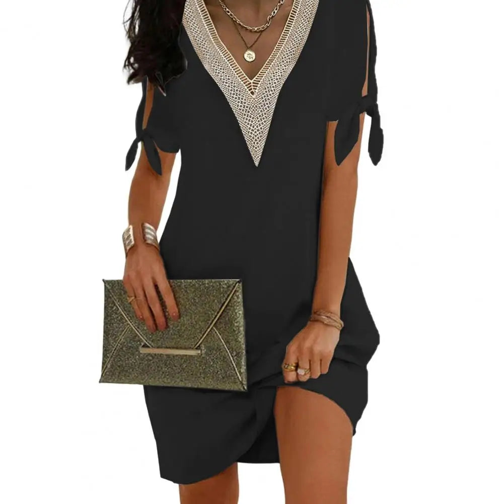 Vestido Casual Elegante con Escote en V para Mujer