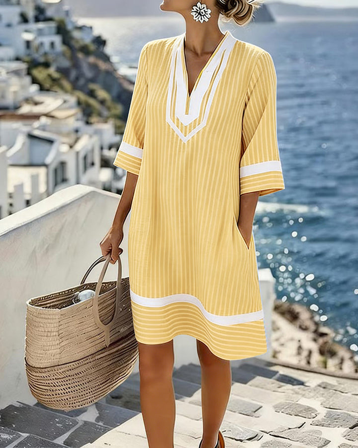 Klara™ | Vestido Fresco de Verano con Escote en V y Bolsillos