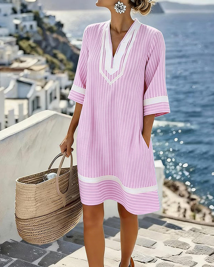 Klara™ | Vestido Fresco de Verano con Escote en V y Bolsillos