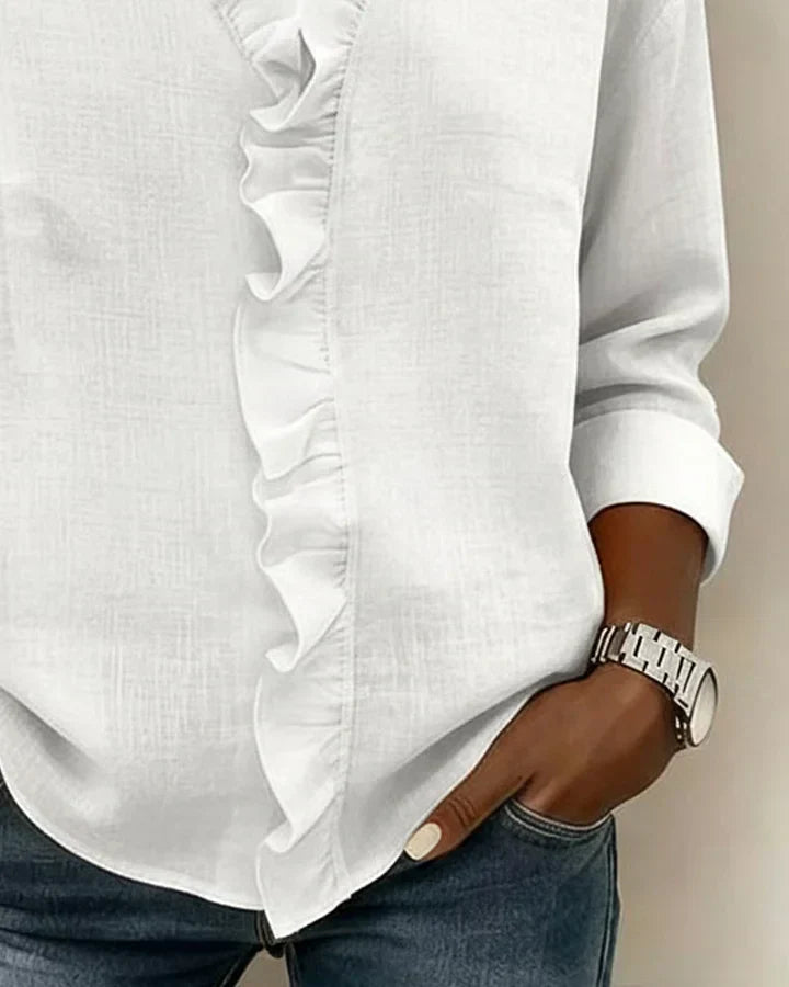 Lucía | Blusa Elegante con Volantes y Escote en V