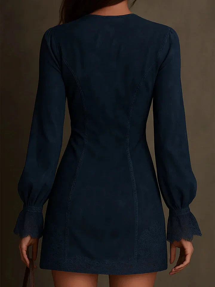 Delfine™ | Vestido Mini Elegante de Ante con Encaje