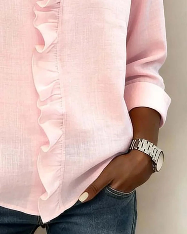 Lucía | Blusa Elegante con Volantes y Escote en V