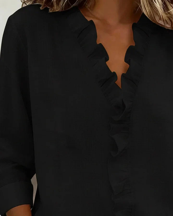 Lucía | Blusa Elegante con Volantes y Escote en V