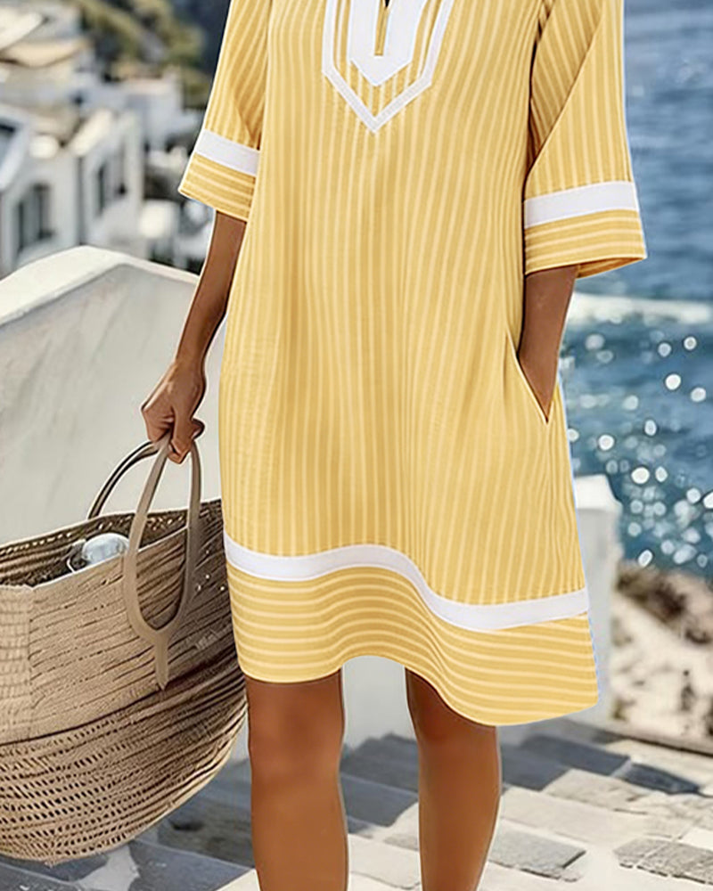 Klara™ | Vestido Fresco de Verano con Escote en V y Bolsillos