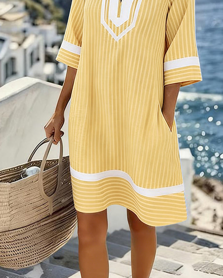 Klara™ | Vestido Fresco de Verano con Escote en V y Bolsillos