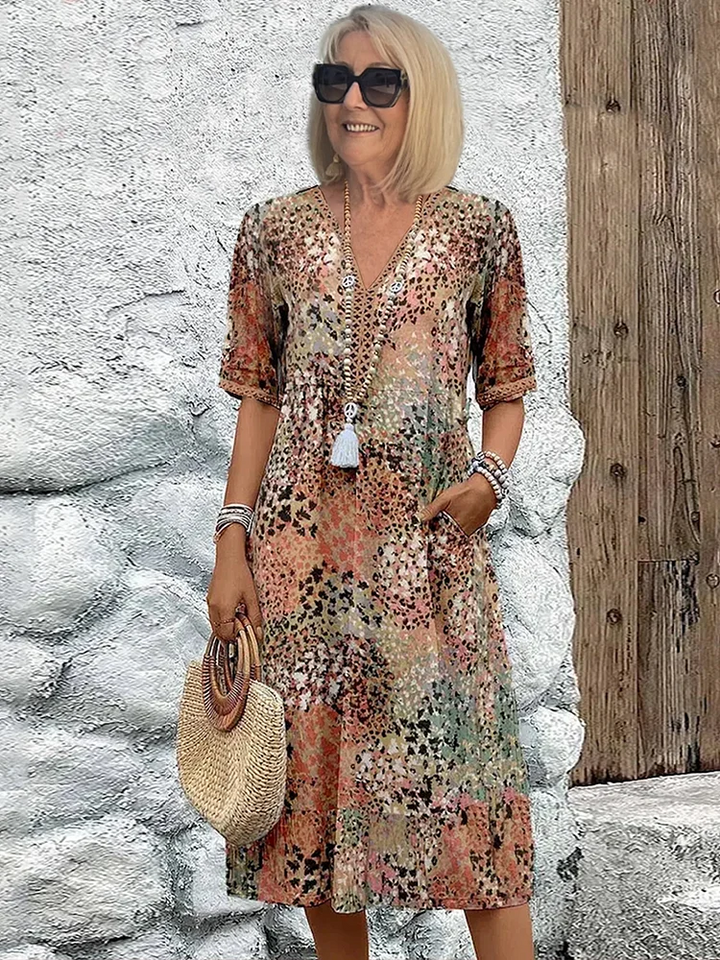 Laluna® | Vestido floral elegante con ajuste favorecedor