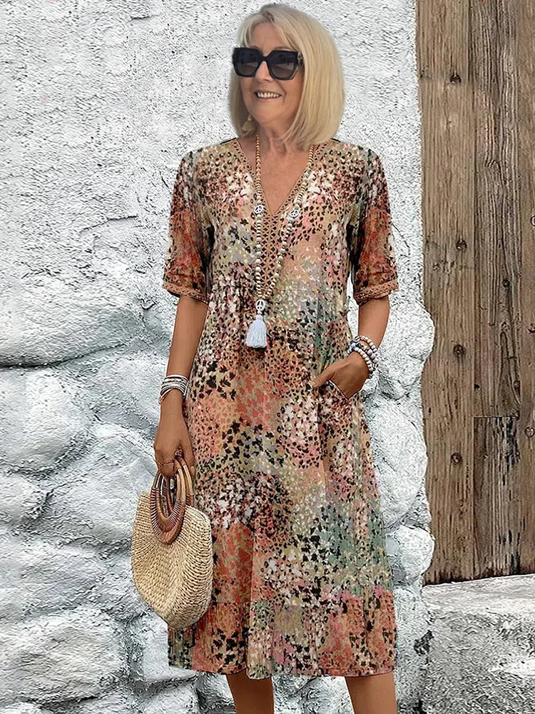 Laluna® | Vestido floral elegante con ajuste favorecedor