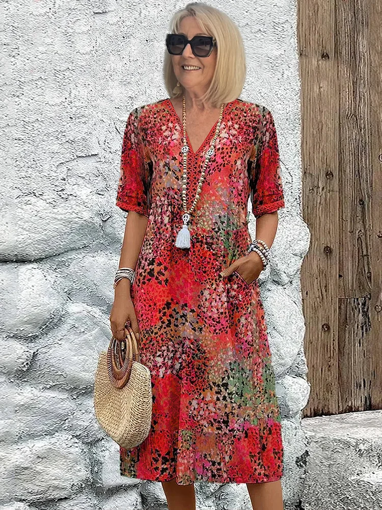 Laluna® | Vestido floral elegante con ajuste favorecedor