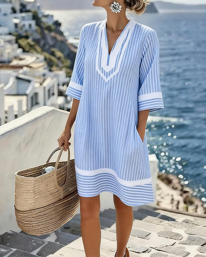 Klara™ | Vestido Fresco de Verano con Escote en V y Bolsillos