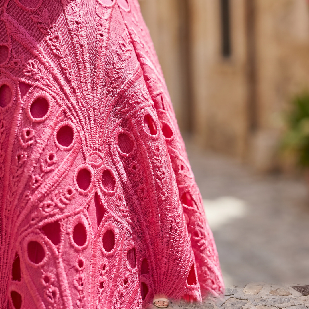 Charlisse™ – Vestido midi de encaje elegante con ajuste favorecedor
