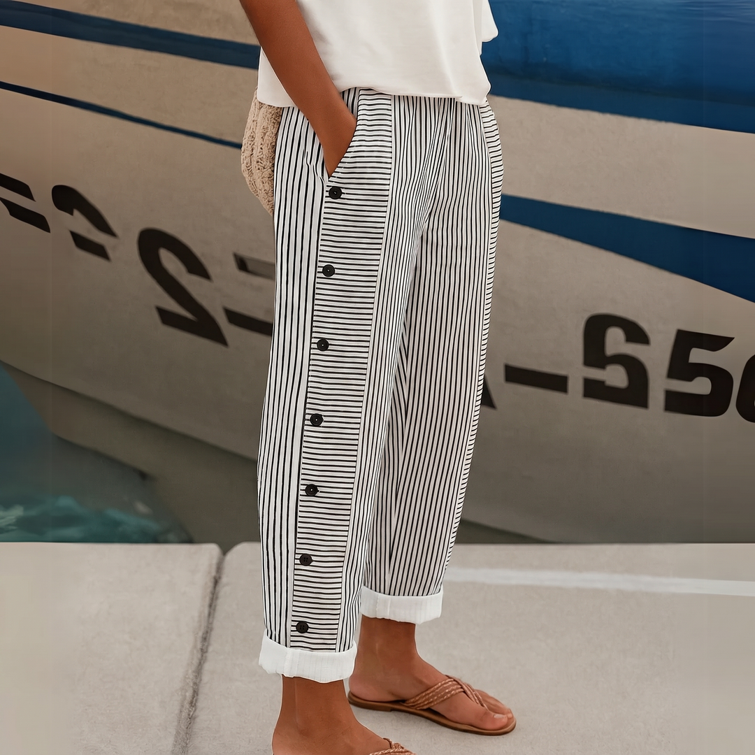 Caitlin™ | Pantalón Elegante de Rayas que Estiliza la Silueta