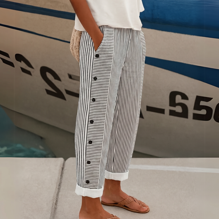 Caitlin™ | Pantalón Elegante de Rayas que Estiliza la Silueta