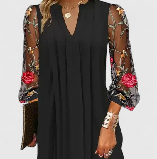 Donna™ | Vestido Mini Elegante con Mangas Transparentes