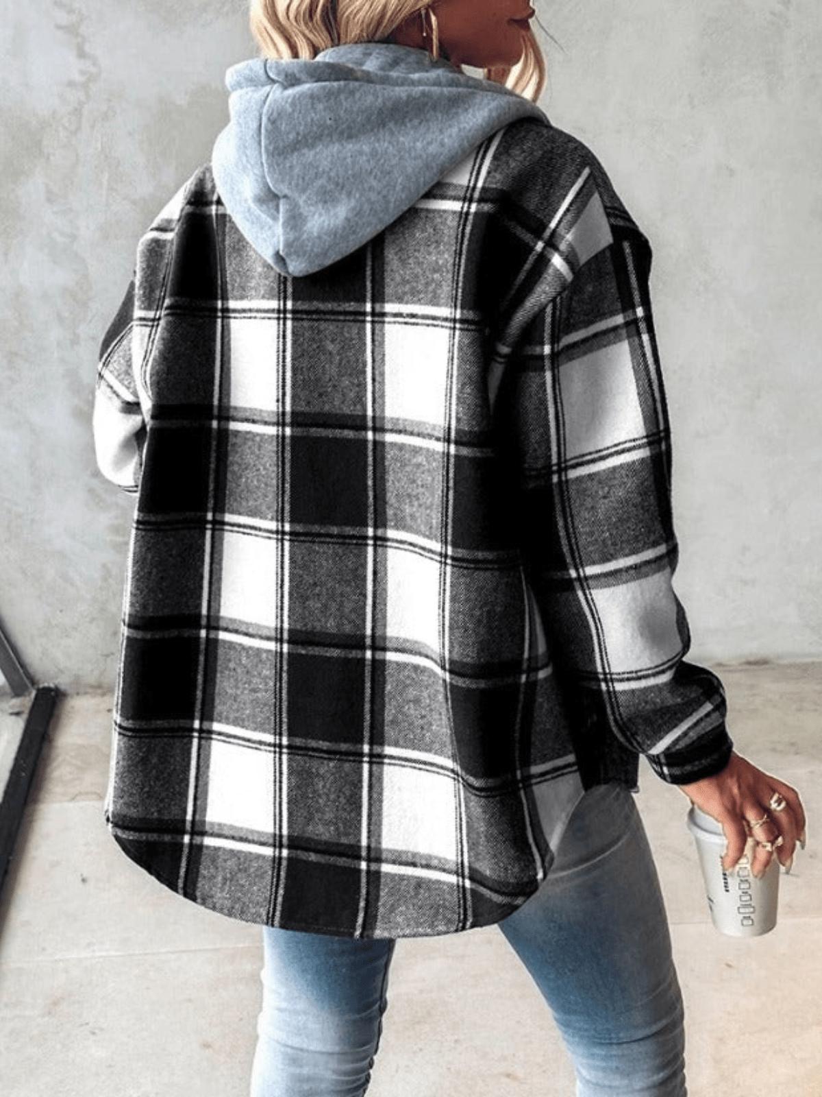 Griselda - Blusa de Cuadros con Capucha